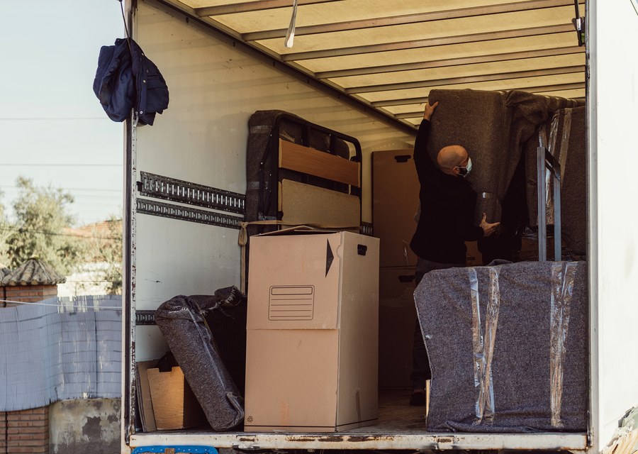 Furniture being moved by professional crew