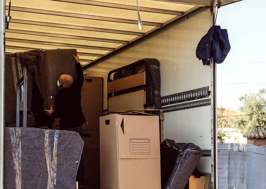 Furniture being moved by professional crew