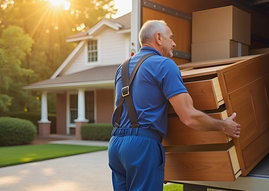 Furniture being moved by professional crew
