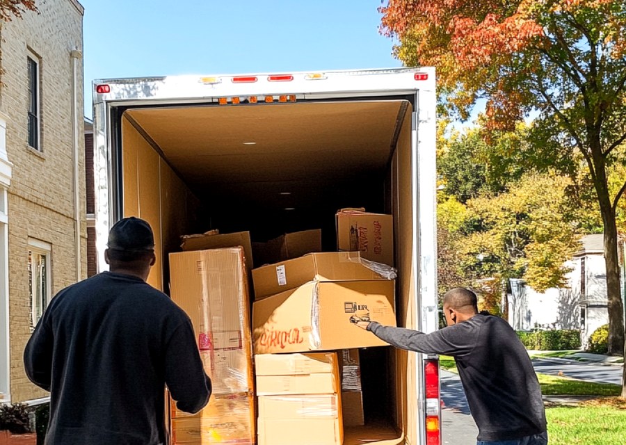 Furniture being moved by professional crew