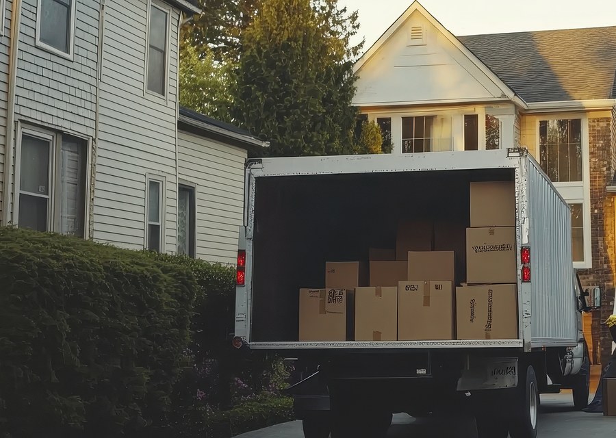 Furniture being moved by professional crew