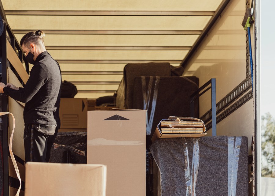 Furniture being moved by professional crew