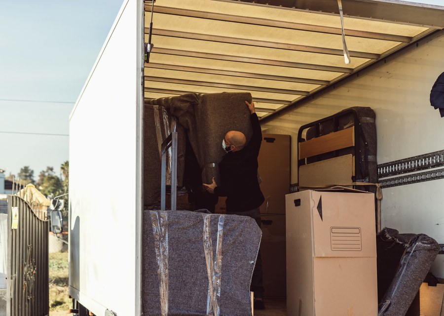 Furniture being moved by professional crew
