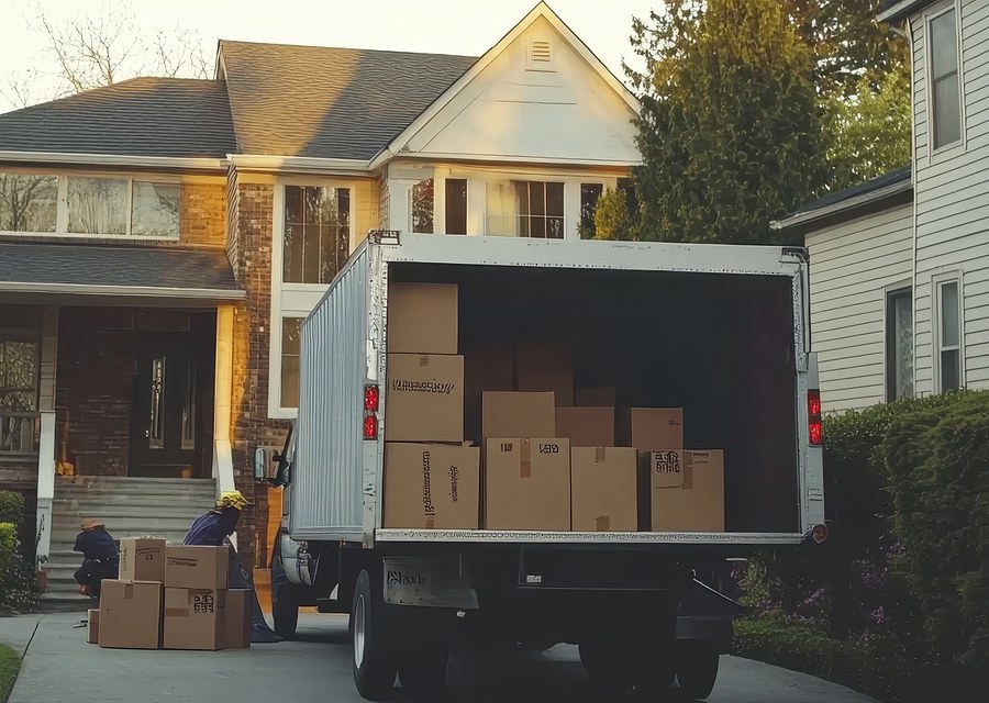 Furniture being moved by professional crew
