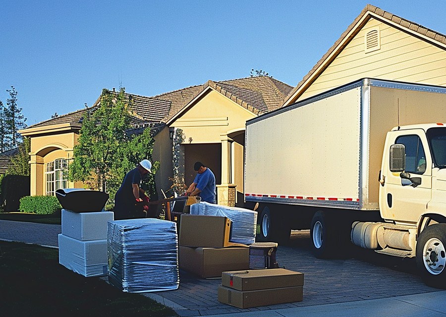 Furniture being moved by professional crew