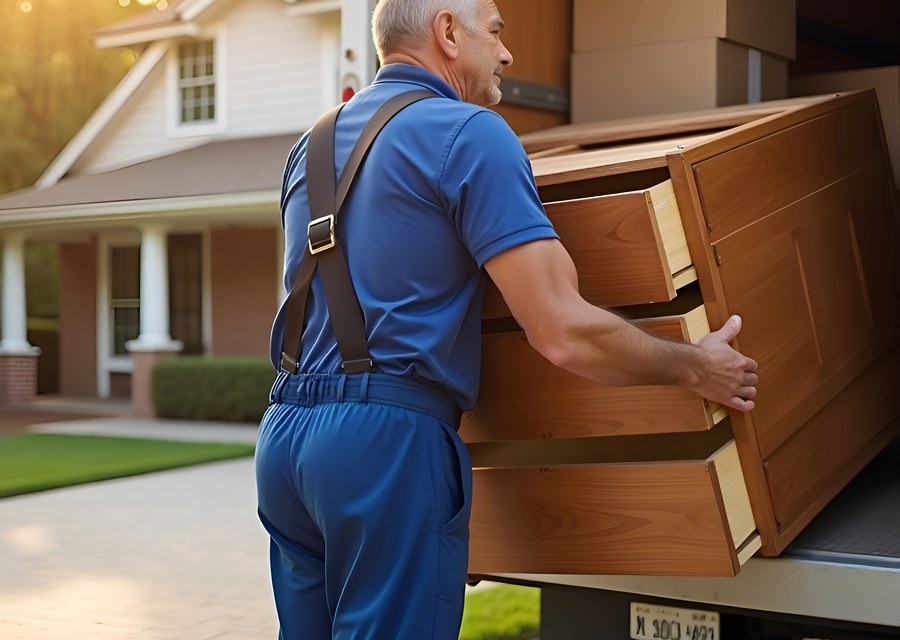 Furniture being moved by professional crew