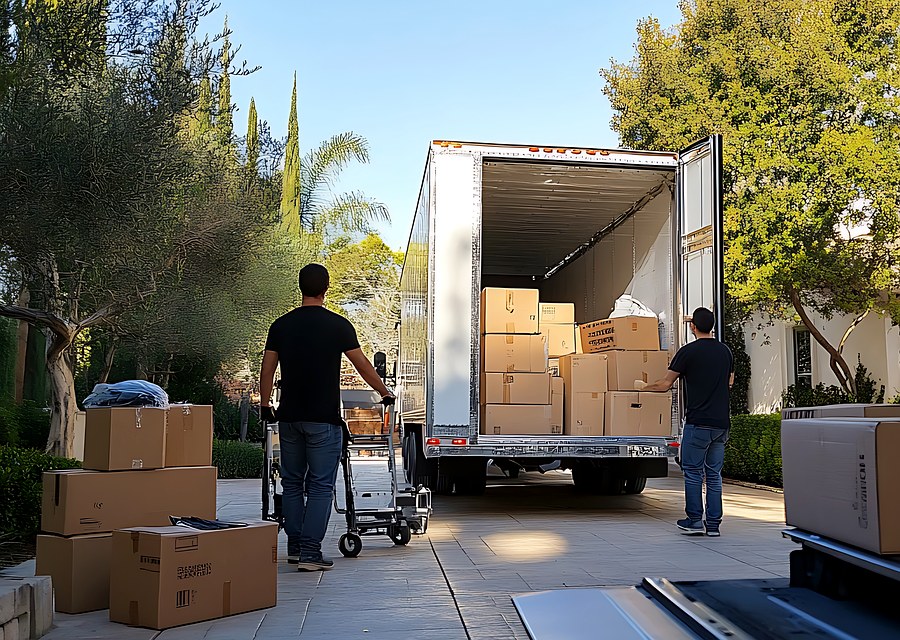 Furniture being moved by professional crew