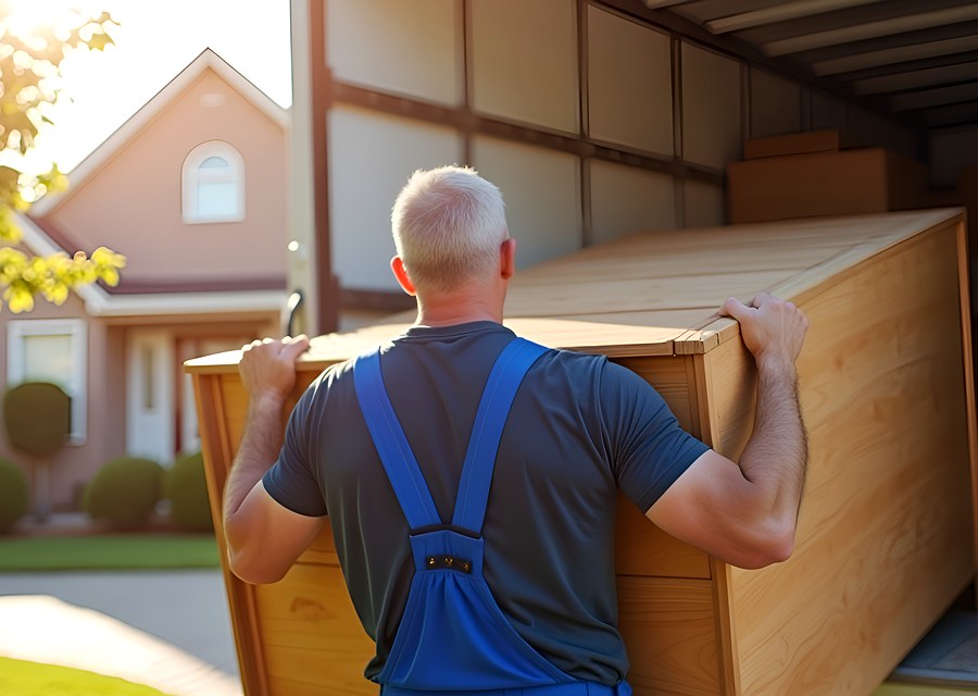 Furniture being moved by professional crew