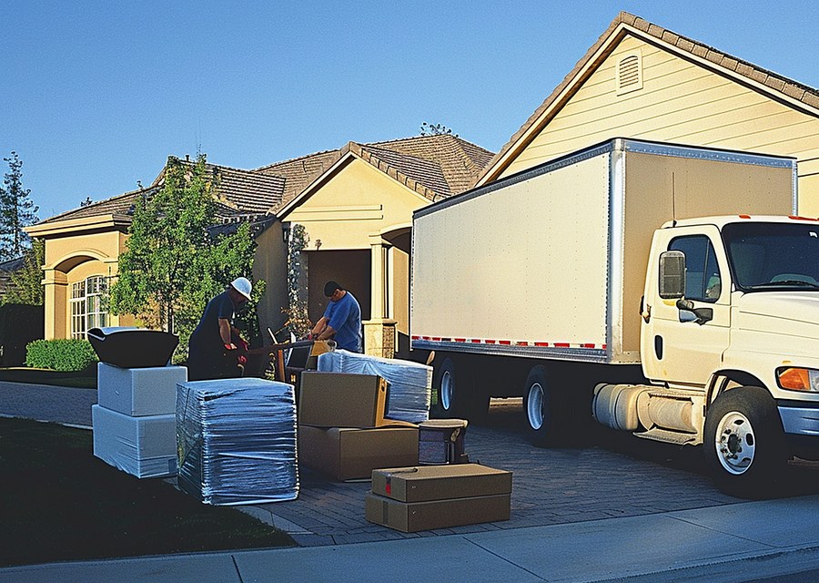 Furniture being moved by professional crew