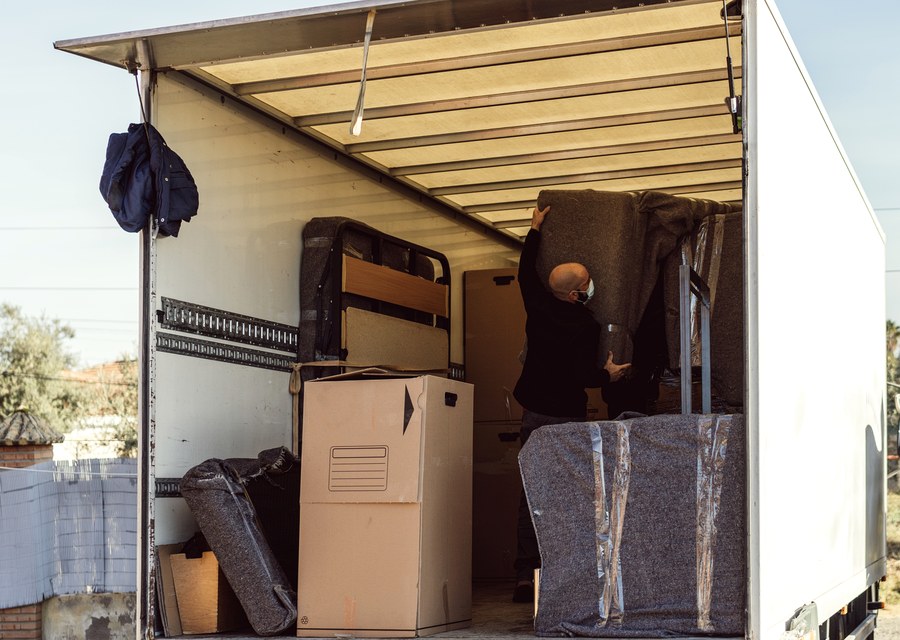 Furniture being moved by professional crew