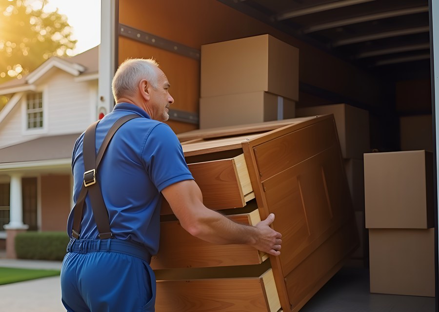 Furniture being moved by professional crew