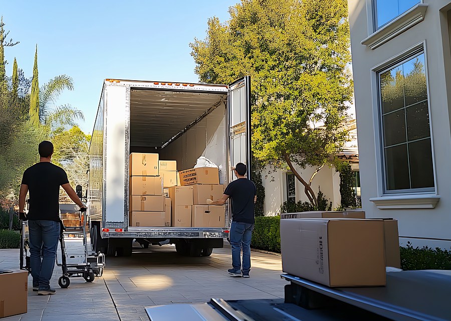 Furniture being moved by professional crew