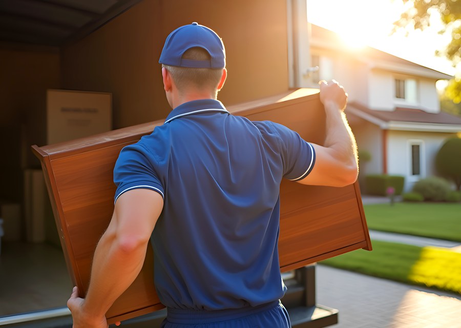 Furniture being moved by professional crew