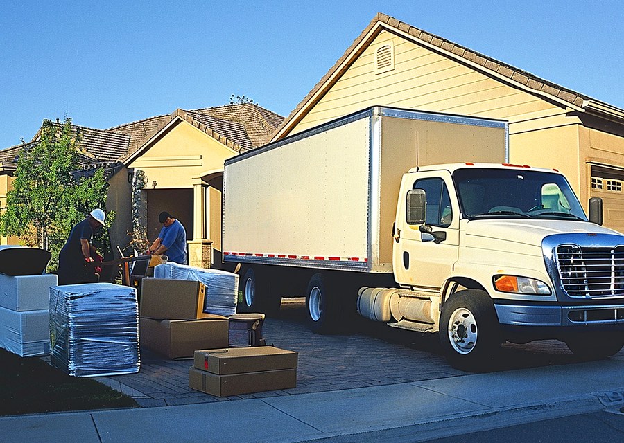 Furniture being moved by professional crew