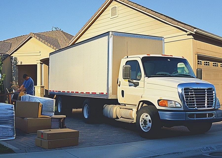 Furniture being moved by professional crew