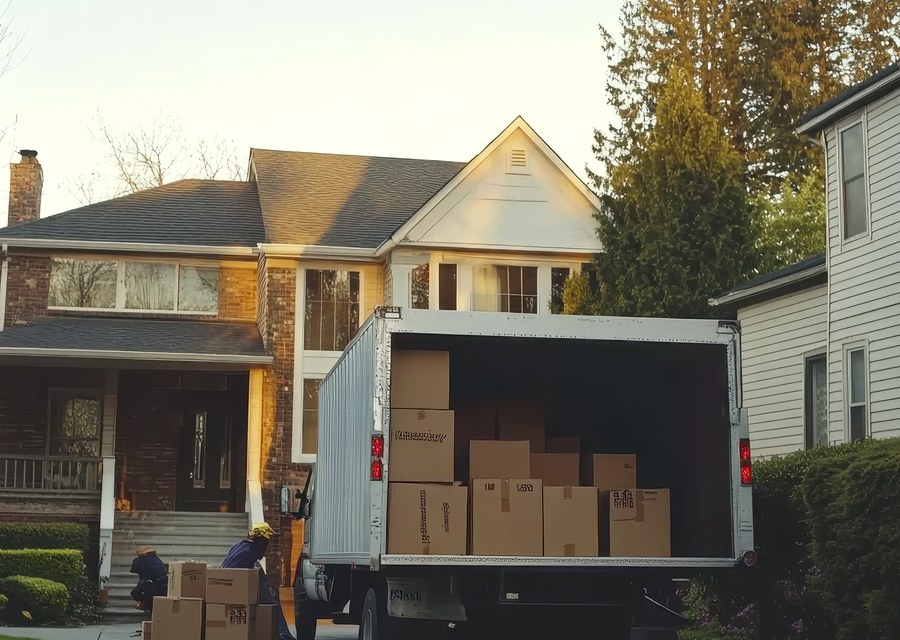 Furniture being moved by professional crew