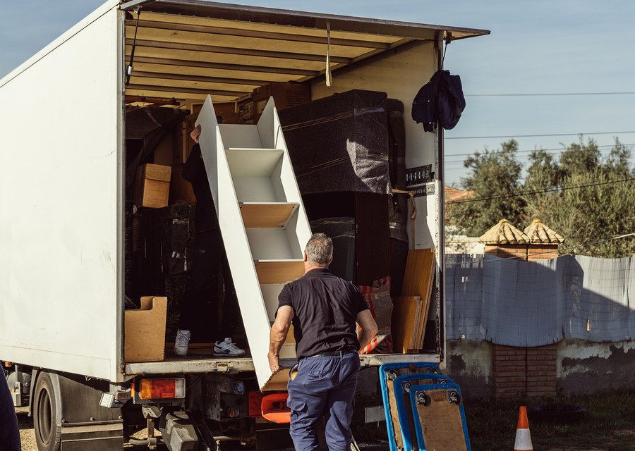 Furniture being moved by professional crew