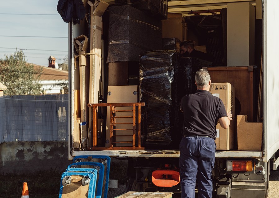 Furniture being moved by professional crew