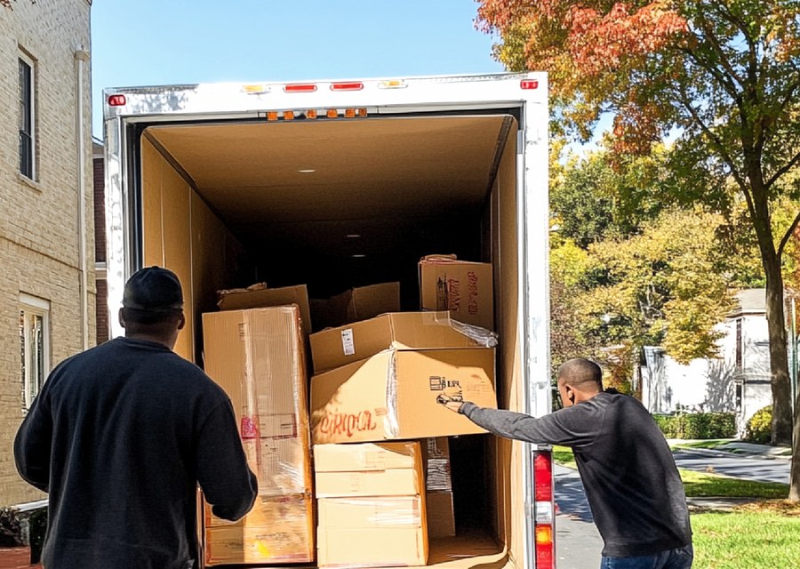 Furniture being moved by professional crew
