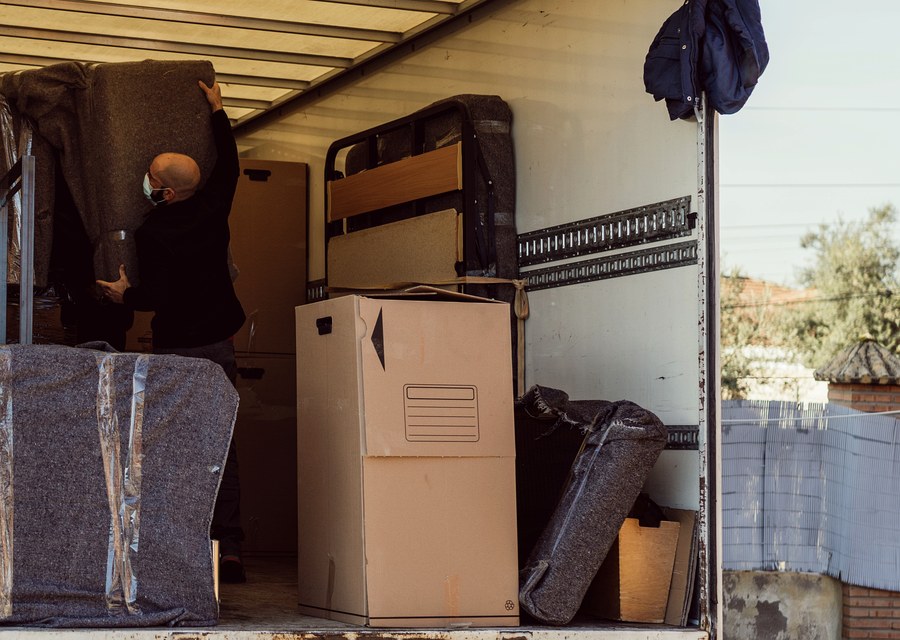 Furniture being moved by professional crew