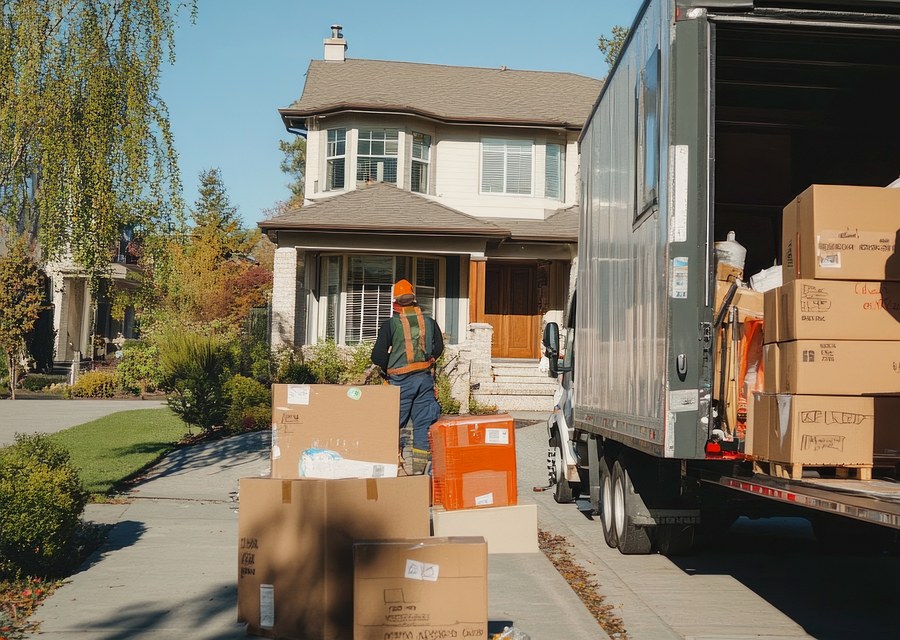 Furniture being moved by professional crew
