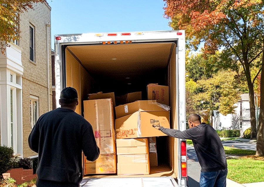 Furniture being moved by professional crew