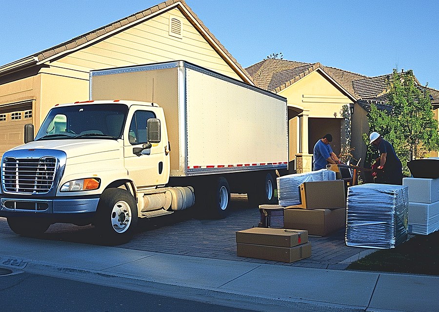 Furniture being moved by professional crew