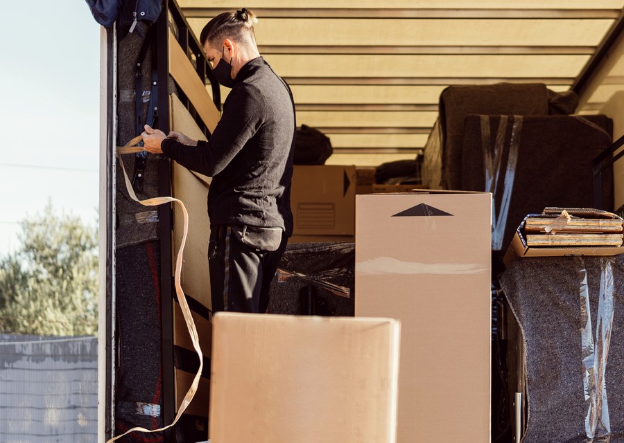 Furniture being moved by professional crew