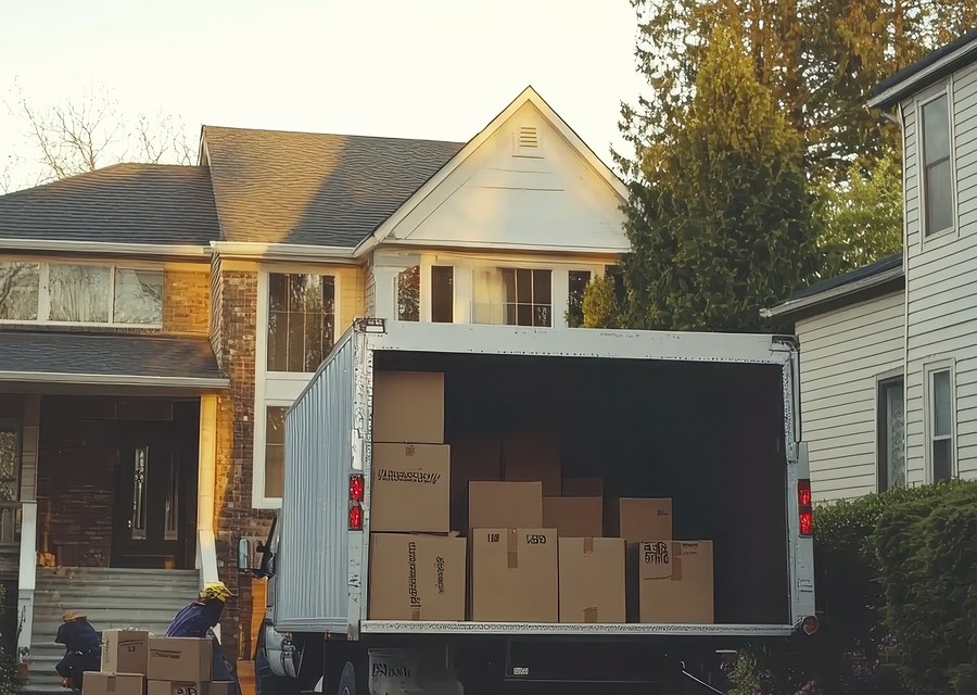 Furniture being moved by professional crew