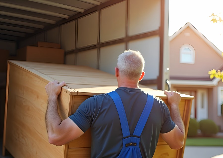 Furniture being moved by professional crew