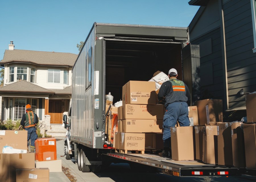 Furniture being moved by professional crew
