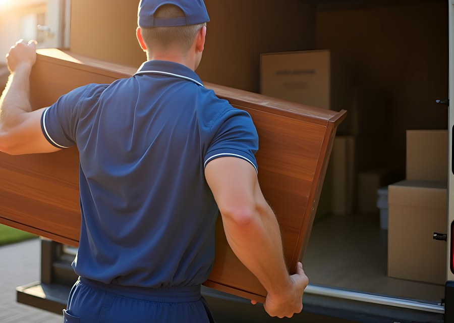 Furniture being moved by professional crew