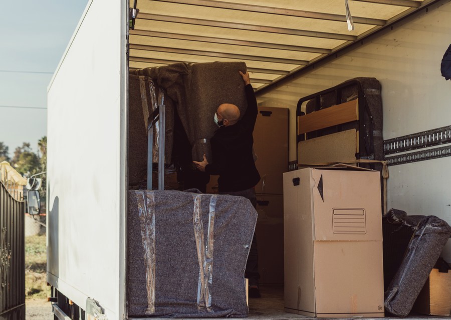 Furniture being moved by professional crew