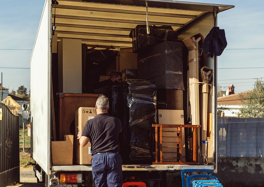 Furniture being moved by professional crew