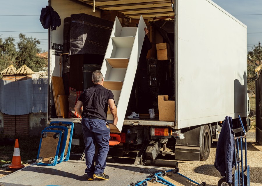 Furniture being moved by professional crew