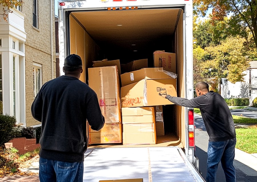 Furniture being moved by professional crew