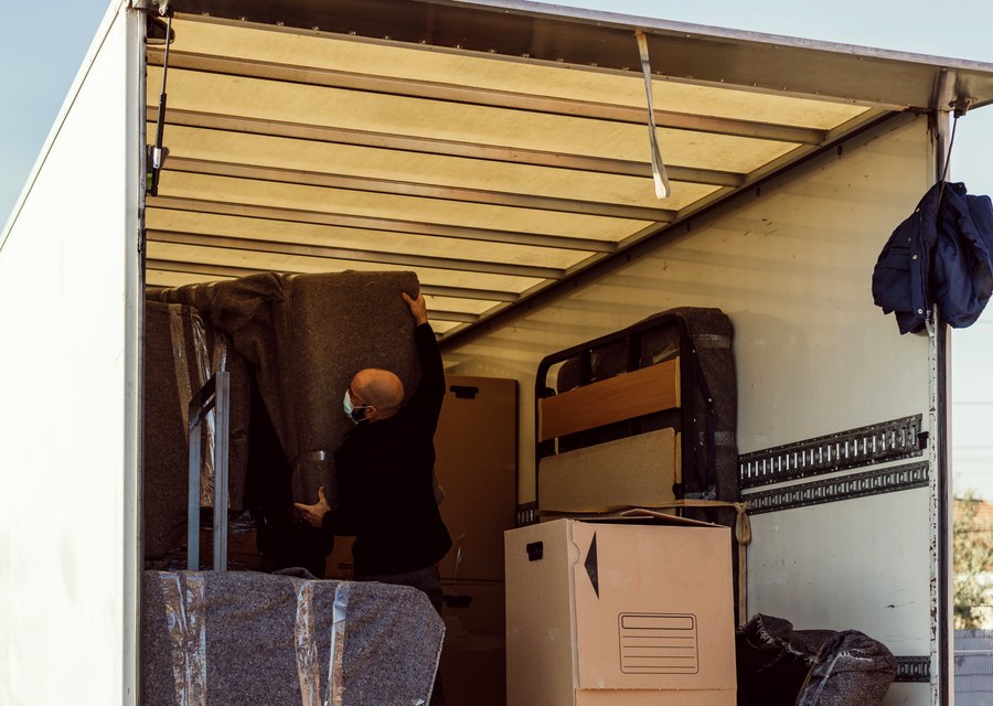Furniture being moved by professional crew