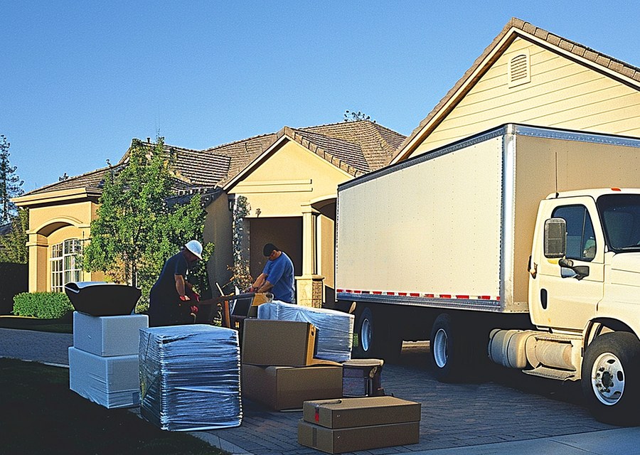Furniture being moved by professional crew