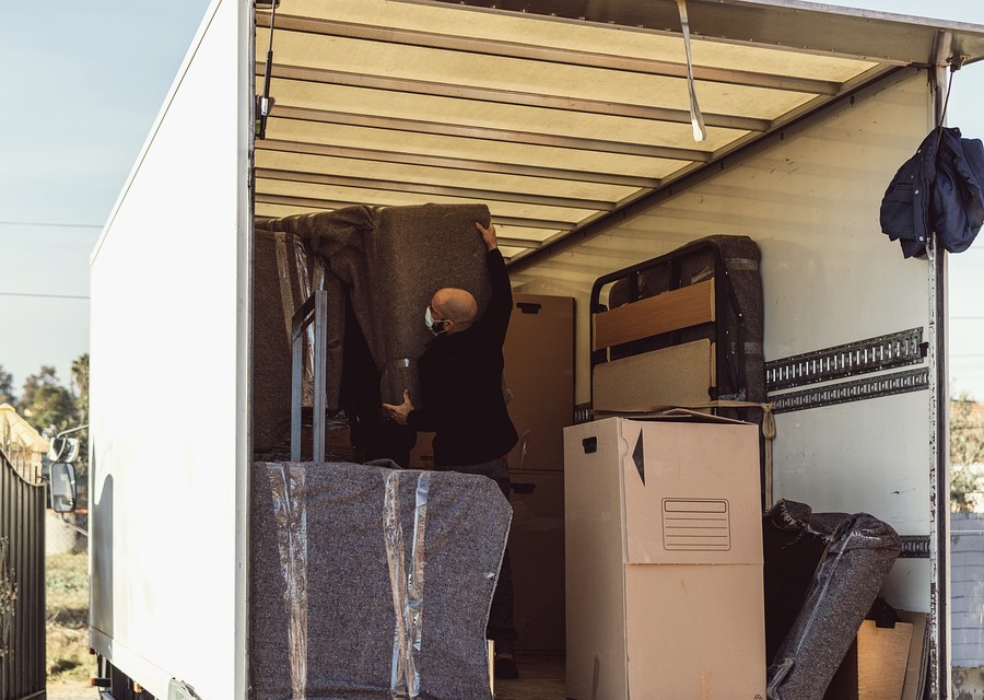 Furniture being moved by professional crew