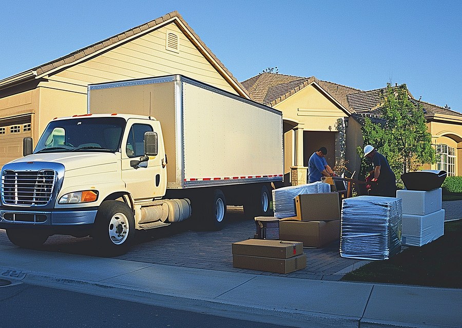 Furniture being moved by professional crew