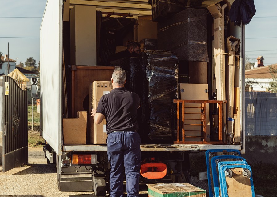 Furniture being moved by professional crew