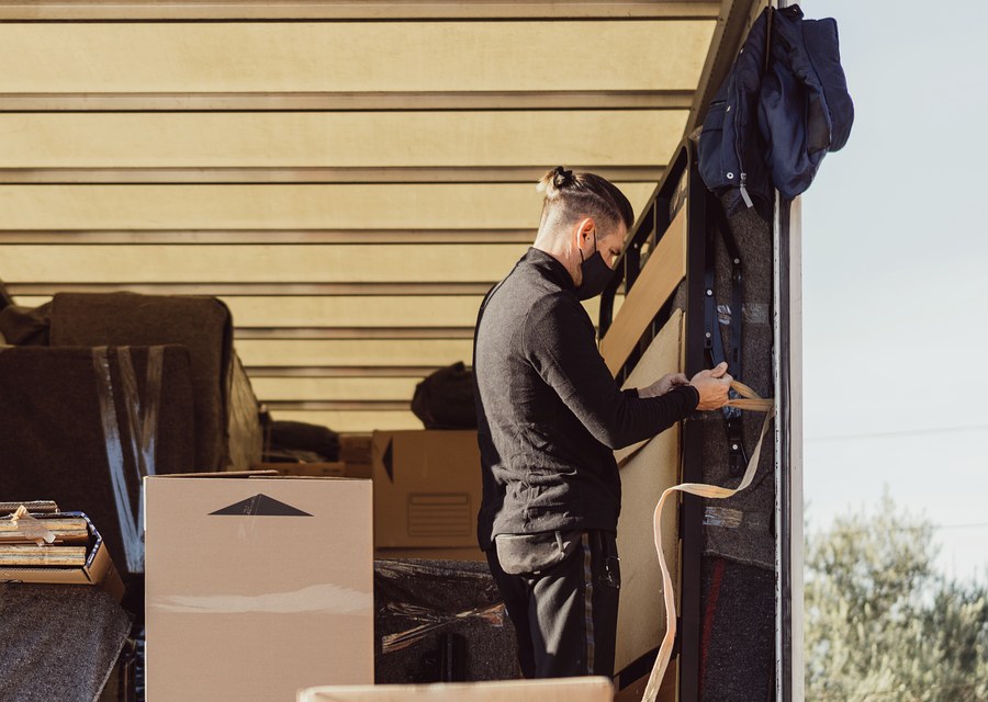 Furniture being moved by professional crew