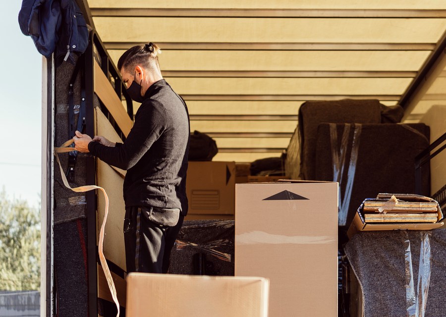 Furniture being moved by professional crew