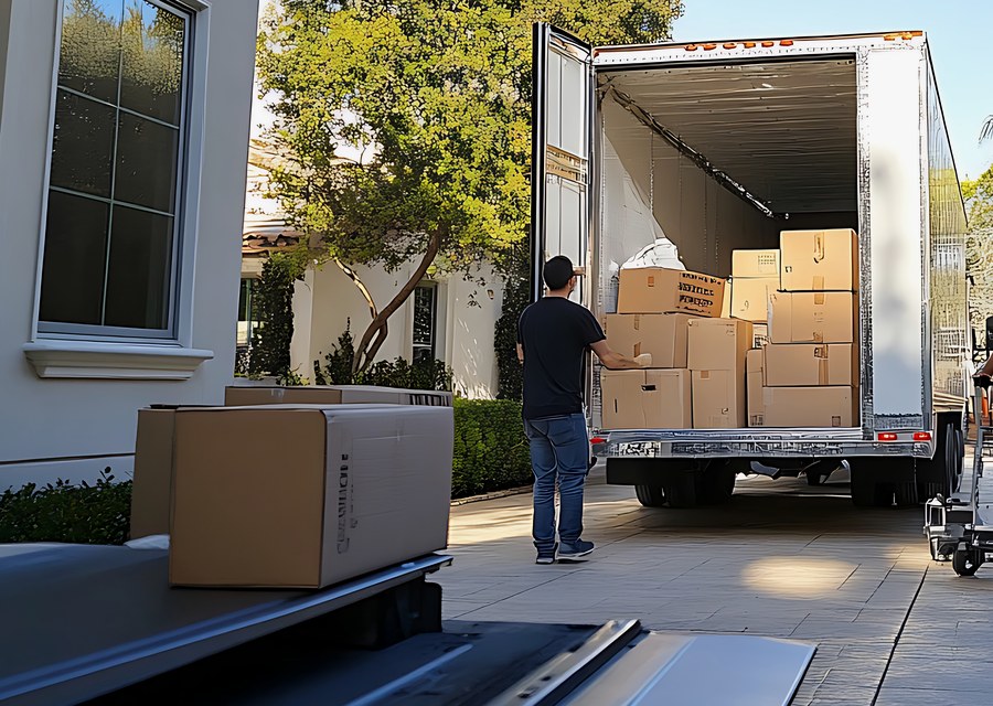 Furniture being moved by professional crew