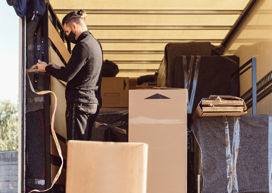 Furniture being moved by professional crew