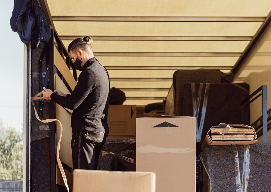 Furniture being moved by professional crew