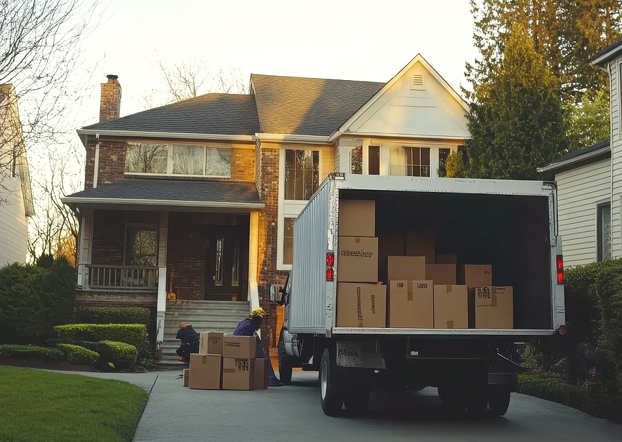 Furniture being moved by professional crew