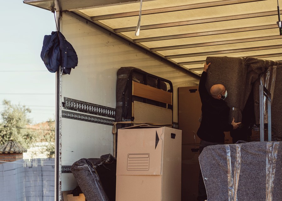 Furniture being moved by professional crew