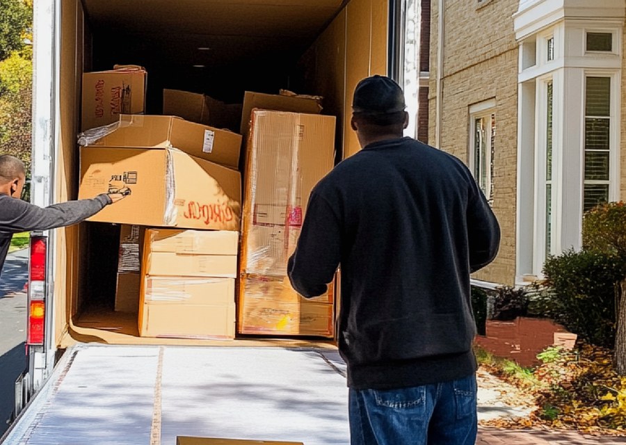 Furniture being moved by professional crew
