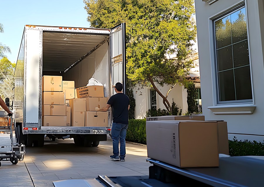 Furniture being moved by professional crew